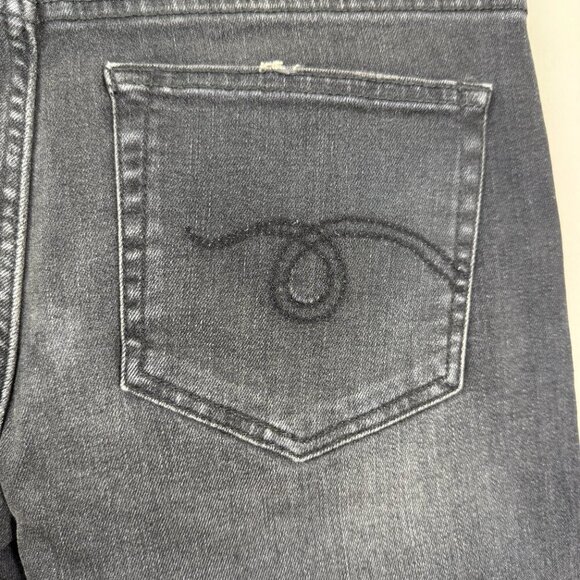 R13 Biker Boy Distressed Skinny Denim Jeans Women's 28 Gino Black Raw Hem NWOT - Picture 10 of 16